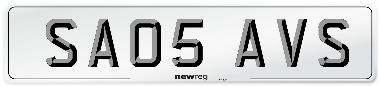 SA05 AVS Number Plate from New Reg
